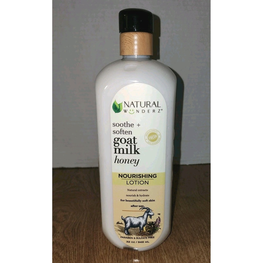 Natural Wunderz Goat Milk Honey Nourishing Lotion 32 oz Paraben Sulfate Free